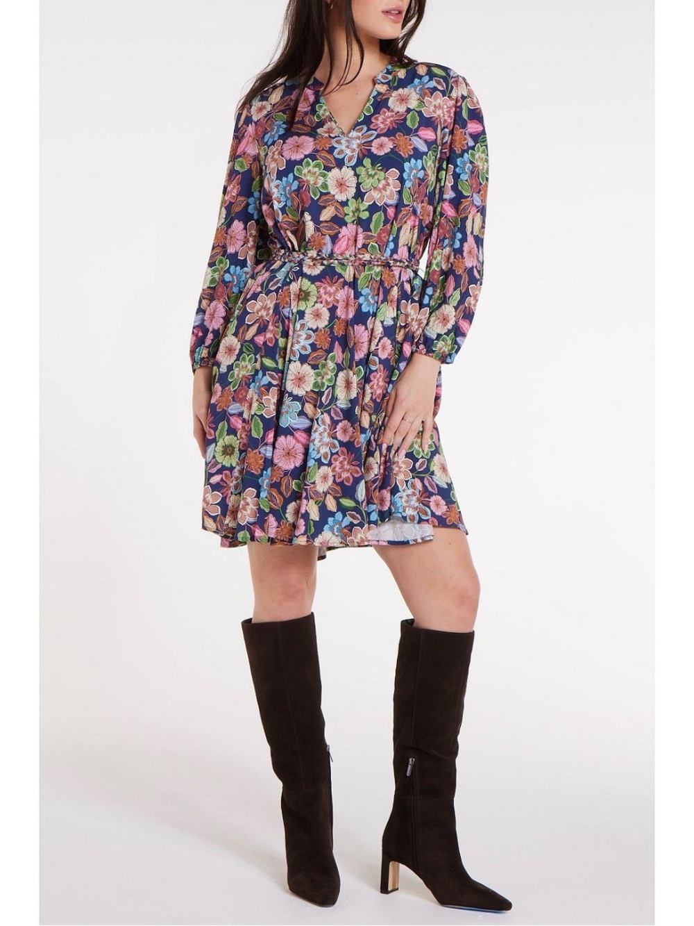 Hermoza Gayle Dress Floral V-Neck Long Sleeve Women’s Dress size Large NWT